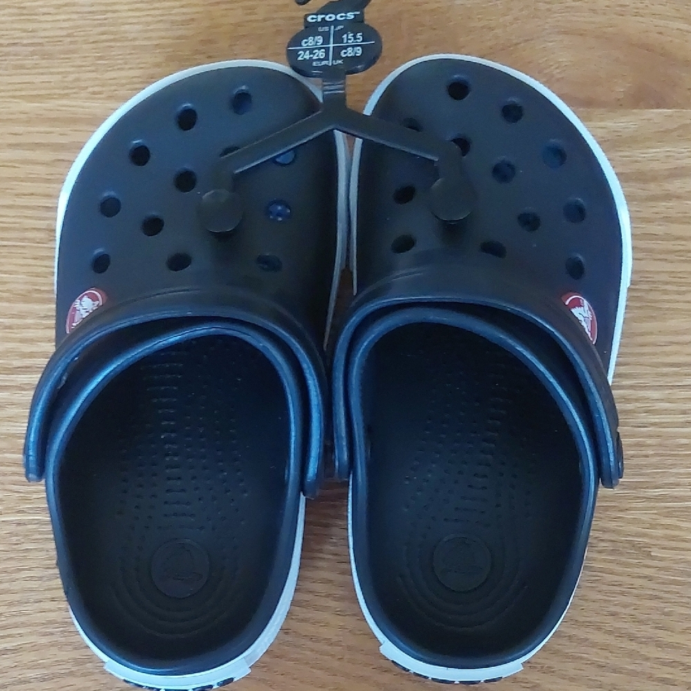Kids Black and White Crocs - Picture 3 of 8